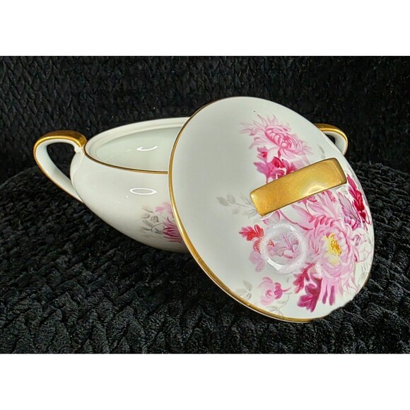 Vintage Noritake Pink Chrysanthemum Gold Trim 4 Pc Serving Set Japan 1950s-1960s - Picture 12 of 16